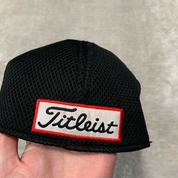 Titleist FJ  Pro V1 Golf Hat Cap Fitted Mesh Deep Back Sz M/L - Black - Picture 3 of 6
